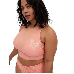 TORRID Coral Medallion Bikini High Neck Bikini Top Size 1